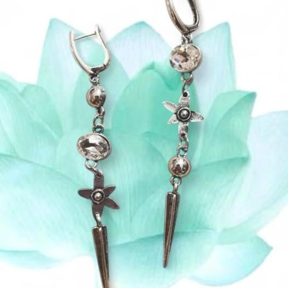 silver plated dangle earrings